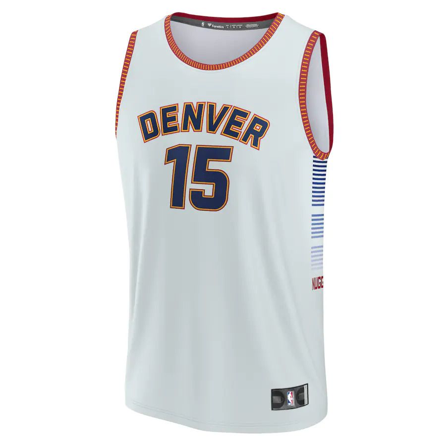 Men Denver Nuggets #15 Nikola Jokic Fanatics Branded Silver City Edition 2022-23 Fastbreak NBA Jersey